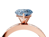 Rose gold Fancy Blue Heart  Solitaire Diamond Ring with Channel-Set Baguette Band and Four-Prong Setting_53