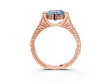 Rose gold Fancy Blue Heart  Solitaire Diamond Ring with Channel Set Band and Bezel Prong Setting_59