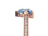 Rose gold Fancy Blue Heart  Solitaire Diamond Ring with Channel Set Band and Bezel Prong Setting_61
