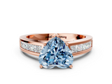 Rose gold Fancy Blue Heart  Solitaire Diamond Ring with Channel-Set Band and Four-Prong Setting_3