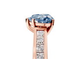 Rose gold Fancy Blue Heart  Solitaire Diamond Ring with Channel-Set Band and Four-Prong Setting_8