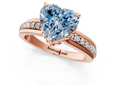 Rose gold Fancy Blue Heart  Solitaire Diamond Ring with Channel Set Band and Six-Prong Setting_50