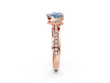 Rose gold Fancy Blue Heart  Solitaire Diamond Ring with Channel Set Band and Six-Prong Setting_51