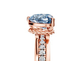 Rose gold Fancy Blue Heart  Solitaire Diamond Ring with Channel Set Band and Six-Prong Setting_54