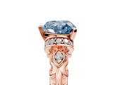 Rose gold Fancy Blue Heart  Solitaire Diamond Ring with Filigree Band and Four-Prong Setting_33