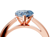Rose gold Fancy Blue Heart  Solitaire Diamond Ring with Four-Prong Setting and Classic Band_7