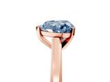 Rose gold Fancy Blue Heart  Solitaire Diamond Ring with Four-Prong Setting and Classic Band_8