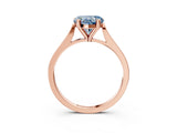 Rose gold Fancy Blue Heart  Solitaire Diamond Ring with Four-Prong Setting and Tapered Band 3