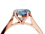 Rose gold Fancy Blue Heart  Solitaire Diamond Ring with Four-Prong Setting and Tapered Band 4