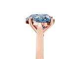 Rose gold Fancy Blue Heart  Solitaire Diamond Ring with Four-Prong Setting and Tapered Band 5