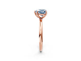 Rose gold Fancy Blue Heart  Solitaire Diamond Ring with Four-Prong Setting on a Plain Band_21