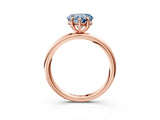 Rose gold Fancy Blue Heart  Solitaire Diamond Ring with Four-Prong Setting on a Plain Band_22