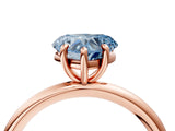 Rose gold Fancy Blue Heart  Solitaire Diamond Ring with Four-Prong Setting on a Plain Band_23