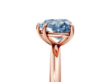 Rose gold Fancy Blue Heart  Solitaire Diamond Ring with Four-Prong Setting on a Plain Band_24