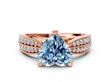 Rose gold Fancy Blue Heart  Solitaire Diamond Ring with Milgrain Pavé Band and Four-Prong Setting_20