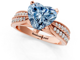 Rose gold Fancy Blue Heart  Solitaire Diamond Ring with Milgrain Pavé Band and Four-Prong Setting_21