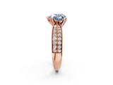 Rose gold Fancy Blue Heart  Solitaire Diamond Ring with Milgrain Pavé Band and Four-Prong Setting_22