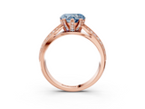 Rose gold Fancy Blue Heart  Solitaire Diamond Ring with Milgrain Pavé Band and Four-Prong Setting_23