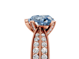 Rose gold Fancy Blue Heart  Solitaire Diamond Ring with Milgrain Pavé Band and Four-Prong Setting_25