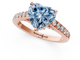 Rose gold Fancy Blue Heart  Solitaire Diamond Ring with Pavé Band and Four-Prong Setting_115