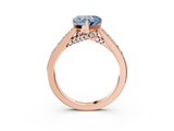 Rose gold Fancy Blue Heart  Solitaire Diamond Ring with Pavé Band and Four-Prong Setting_117