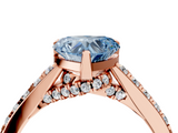 Rose gold Fancy Blue Heart  Solitaire Diamond Ring with Pavé Band and Four-Prong Setting_118