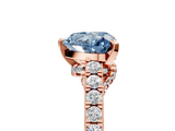 Rose gold Fancy Blue Heart  Solitaire Diamond Ring with Pavé Band and Four-Prong Setting_119