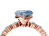 Rose gold Fancy Blue Heart  Solitaire Diamond Ring with Pave Band and Four-Prong Setting_282