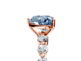Rose gold Fancy Blue Heart  Solitaire Diamond Ring with Pave Band and Four-Prong Setting_283