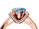 Rose gold Fancy Blue Heart  Solitaire Diamond Ring with Pave Band and Six-Prong Setting_36