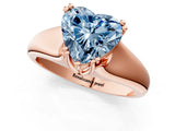 Rose gold Fancy Blue Heart  Solitaire Diamond Ring with Six-Prong Cathedral Setting_33