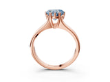 Rose gold Fancy Blue Heart  Solitaire Diamond Ring with Six-Prong Cathedral Setting_35