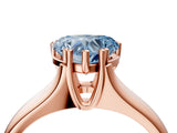Rose gold Fancy Blue Heart  Solitaire Diamond Ring with Six-Prong Cathedral Setting_36