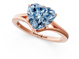 Rose gold Fancy Blue Heart  Solitaire Diamond Ring with Six-Prong Setting and Tapered Band_18