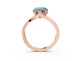 Rose gold Fancy Blue Heart  Solitaire Diamond Ring with Six-Prong Setting and Tapered Band_20