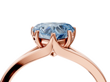 Rose gold Fancy Blue Heart  Solitaire Diamond Ring with Six-Prong Setting and Tapered Band_21