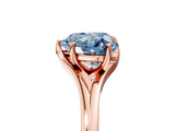 Rose gold Fancy Blue Heart  Solitaire Diamond Ring with Six-Prong Setting and Tapered Band_22