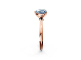 Rose gold Fancy Blue Heart  Solitaire Diamond Ring with Six-Prong Setting on a Classic Band 2