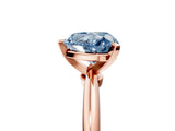 Rose gold Fancy Blue Heart  Solitaire Diamond Ring with Six-Prong Setting on a Classic Band 5