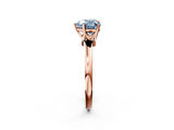 Rose gold Fancy Blue Heart  Solitaire Diamond Ring with Six-Prong Setting on a Classic Band_5