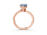Rose gold Fancy Blue Heart  Solitaire Diamond Ring with Six-Prong Setting on a Classic Band_6