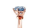 Rose gold Fancy Blue Heart  Solitaire Diamond Ring with Six-Prong Setting on a Classic Band_8