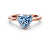 Rose gold Fancy Blue Heart  Solitaire Diamond Ring with Split Shank and Four-Prong Setting_12