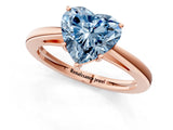 Rose gold Fancy Blue Heart  Solitaire Diamond Ring with Split Shank and Four-Prong Setting_13