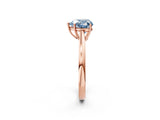Rose gold Fancy Blue Heart  Solitaire Diamond Ring with Split Shank and Four-Prong Setting_14