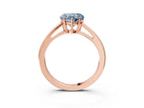 Rose gold Fancy Blue Heart  Solitaire Diamond Ring with Split Shank and Four-Prong Setting_15