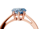 Rose gold Fancy Blue Heart  Solitaire Diamond Ring with Split Shank and Four-Prong Setting_16