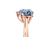 Rose gold Fancy Blue Heart  Solitaire Diamond Ring with Split Shank and Four-Prong Setting_17