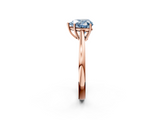 Rose gold Fancy Blue Heart  Solitaire Diamond Ring with Split Shank and Four-Prong Setting_22