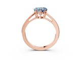 Rose gold Fancy Blue Heart  Solitaire Diamond Ring with Split Shank and Four-Prong Setting_23